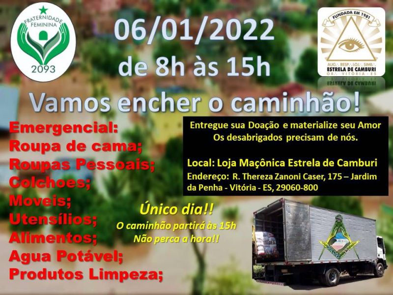 DOAÇÕES PARA O SUL DA BAHIA